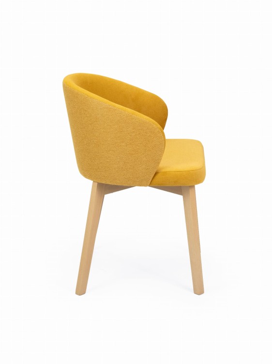 Krzesło Tapicerowane FLAVIO 5 dąb artisan tkanina 732 (Portland Mostaza)+735 (Megan 356)