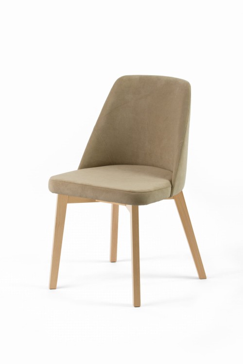 Krzesło tapicerowane Flavio 1 Buk naturalny  tkanina Dream 01