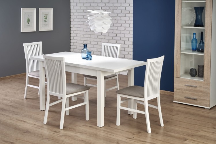 Krzesło Angelo białe siedlisko tapicerowane