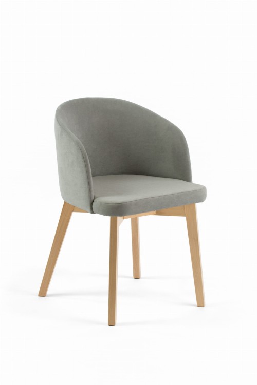 Krzesło tapicerowane Flavio 2  Buk naturalny tkanina Odcień szarości