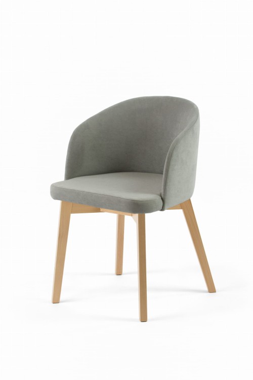 Krzesło tapicerowane Flavio 2  Buk naturalny tkanina Odcień szarości