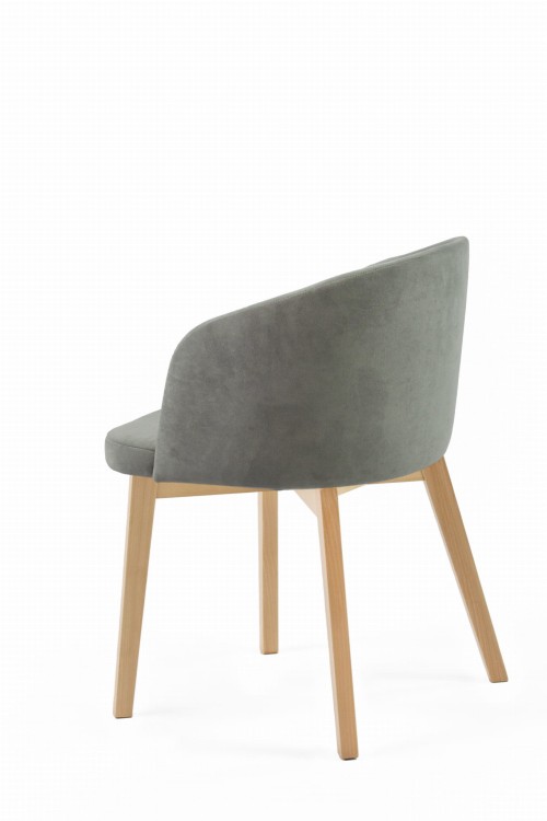 Krzesło tapicerowane Flavio 2  Buk naturalny tkanina Odcień szarości