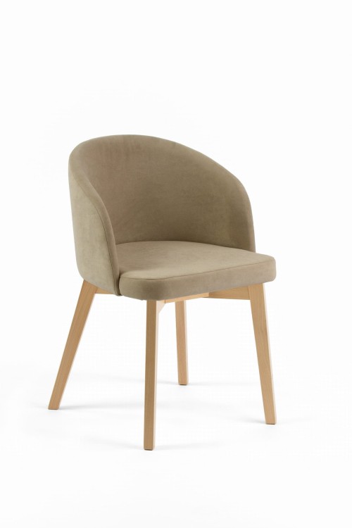 Krzesło tapicerowane Flavio 2  Buk naturalny tkanina Odcień beżu