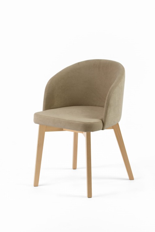 Krzesło tapicerowane Flavio 2  Buk naturalny tkanina Odcień beżu