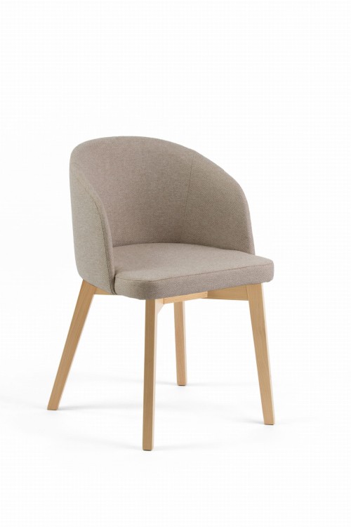 Krzesło tapicerowane Flavio 2  Buk naturalny tkanina Odcień beżu