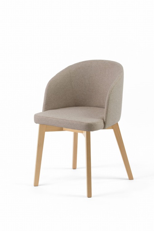 Krzesło tapicerowane Flavio 2  Buk naturalny tkanina Odcień beżu