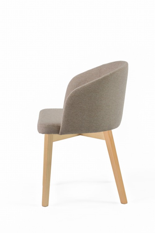 Krzesło tapicerowane Flavio 2  Buk naturalny tkanina Odcień beżu