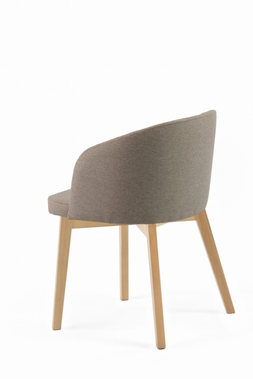 Krzesło tapicerowane Flavio 2  Buk naturalny tkanina Odcień beżu