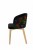 Krzesło tapicerowane Flavio 2  Buk naturalny tkanina czarna Velvet z nadrukiem