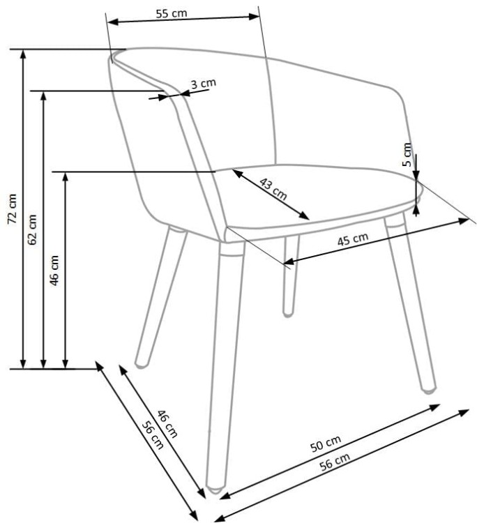 K266 krzesło ciemny popiel (1p=1szt)