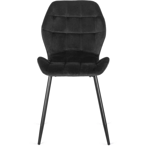 Krzesło LUCKY Czarne Welurowe