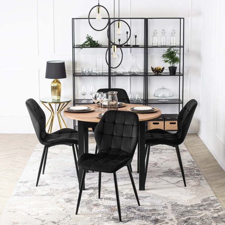 Krzesło LUCKY Czarne Welurowe