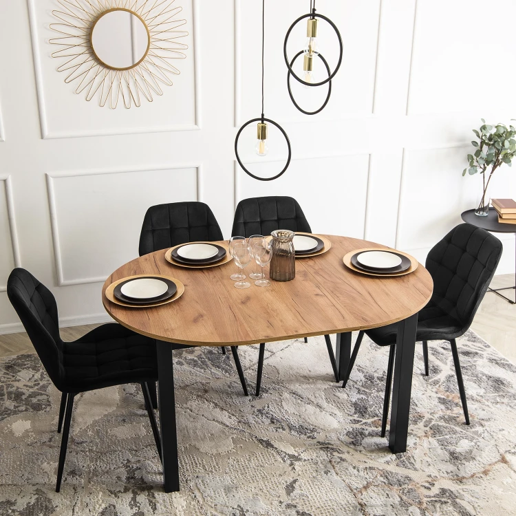 Krzesło LUCKY Czarne Welurowe