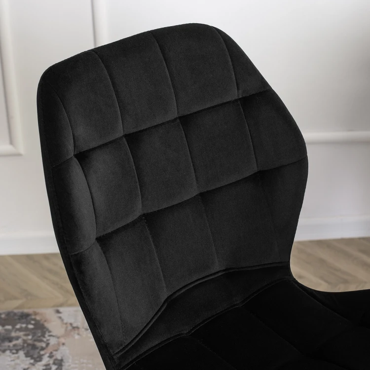 Krzesło LUCKY Czarne Welurowe