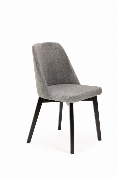 Flavio 1 krzesło tapicerowane szare nogi czarne