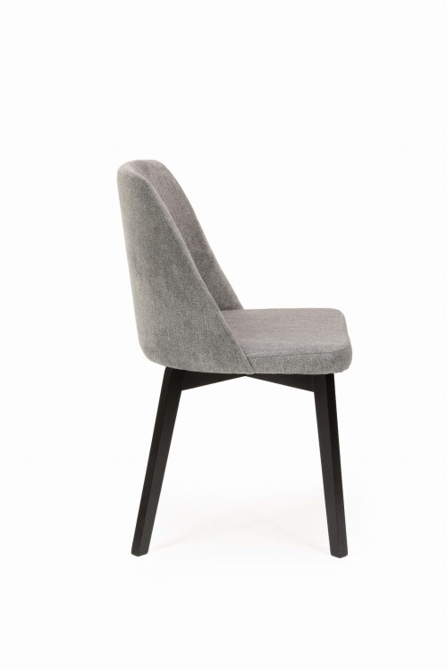 Flavio 1 krzesło tapicerowane szare nogi czarne