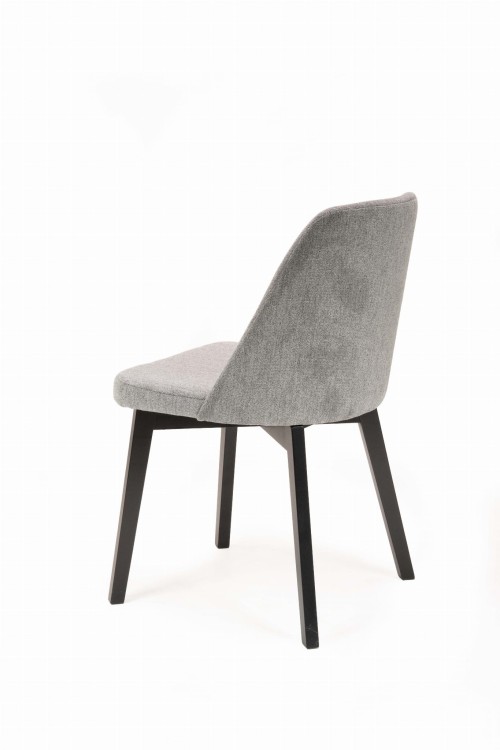 Flavio 1 krzesło tapicerowane szare nogi czarne