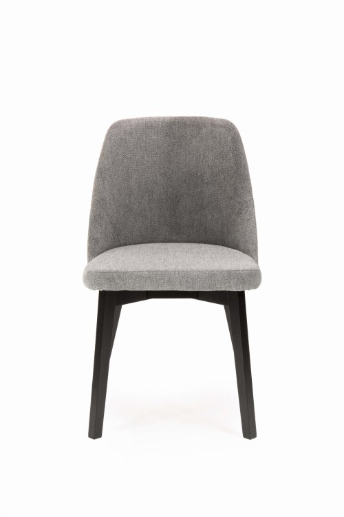 Flavio 1 krzesło tapicerowane szare nogi czarne