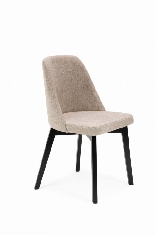 Flavio 1 krzesło tapicerowane beżowe nogi czarne