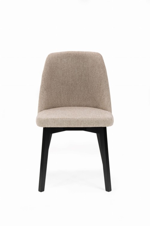 Flavio 1 krzesło tapicerowane beżowe nogi czarne