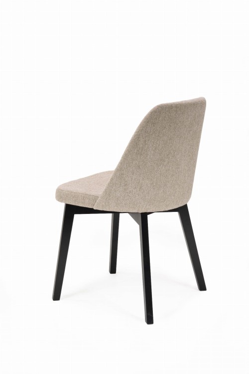 Flavio 1 krzesło tapicerowane beżowe nogi czarne
