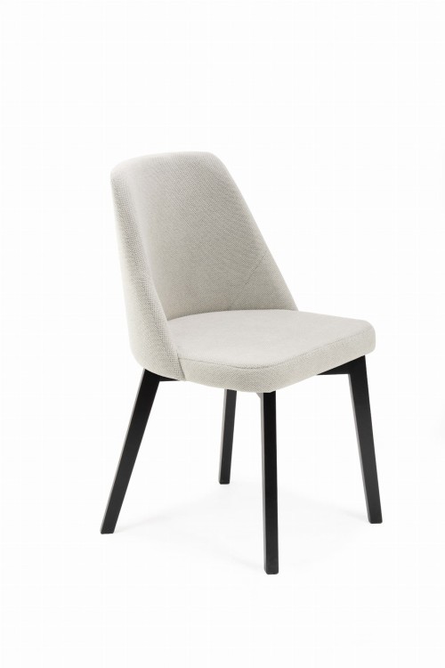 Flavio 1 krzesło tapicerowane szare nogi czarne