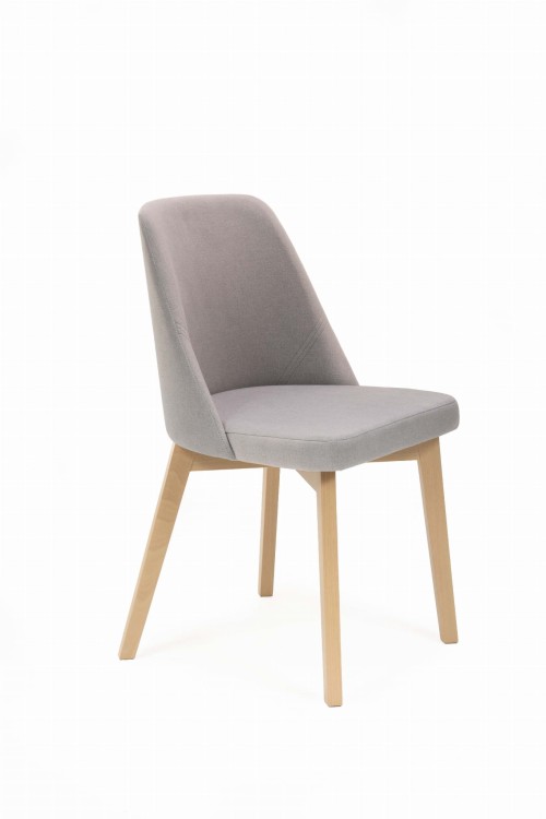 Flavio 1 krzesło tapicerowane szare nogi dąb artisan