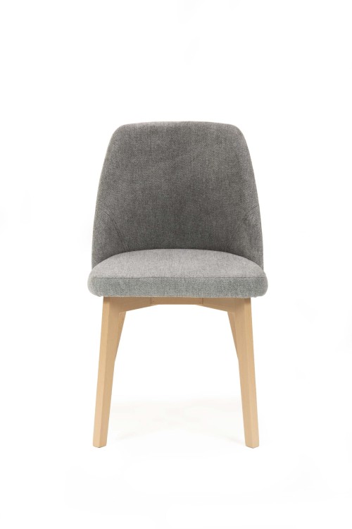 Flavio 1 krzesło tapicerowane szare nogi dąb artisan