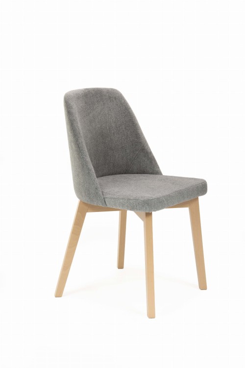 Flavio 1 krzesło tapicerowane szare nogi dąb artisan