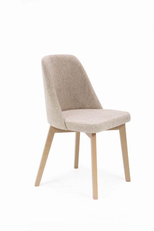 Flavio 1 krzesło tapicerowane beżowe nogi dąb artisan