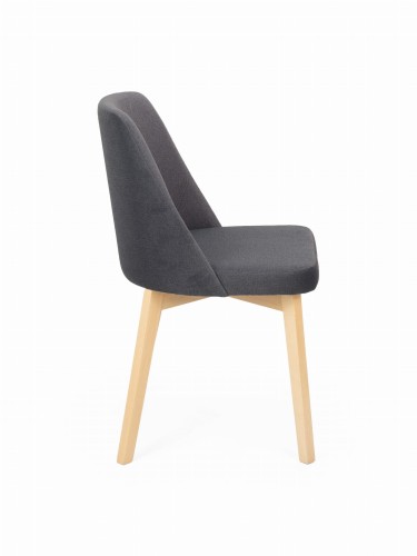 Flavio 1 krzesło tapicerowane ciemny szary nogi dąb sonoma