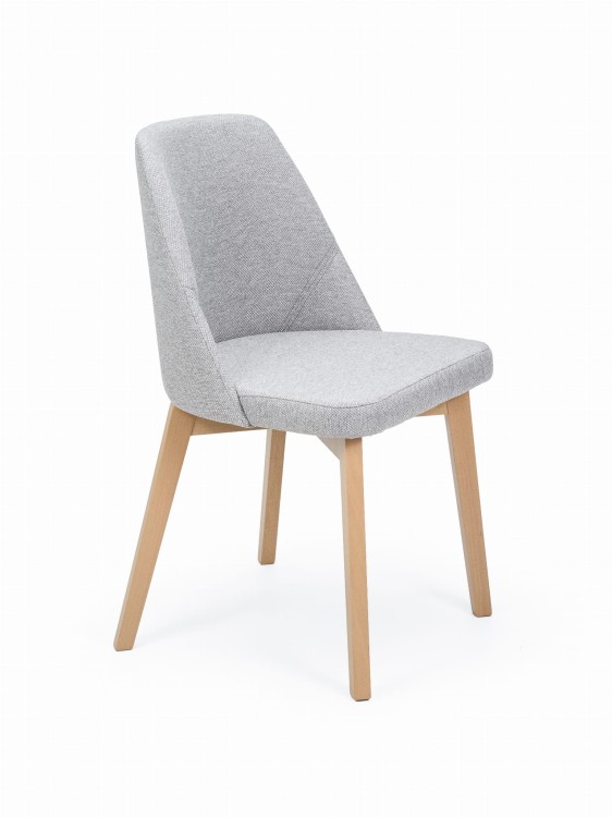 Flavio 1 krzesło tapicerowane szare nogi dąb sonoma