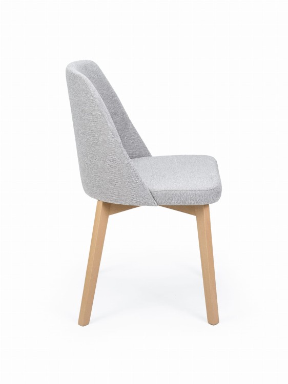 Flavio 1 krzesło tapicerowane szare nogi dąb sonoma