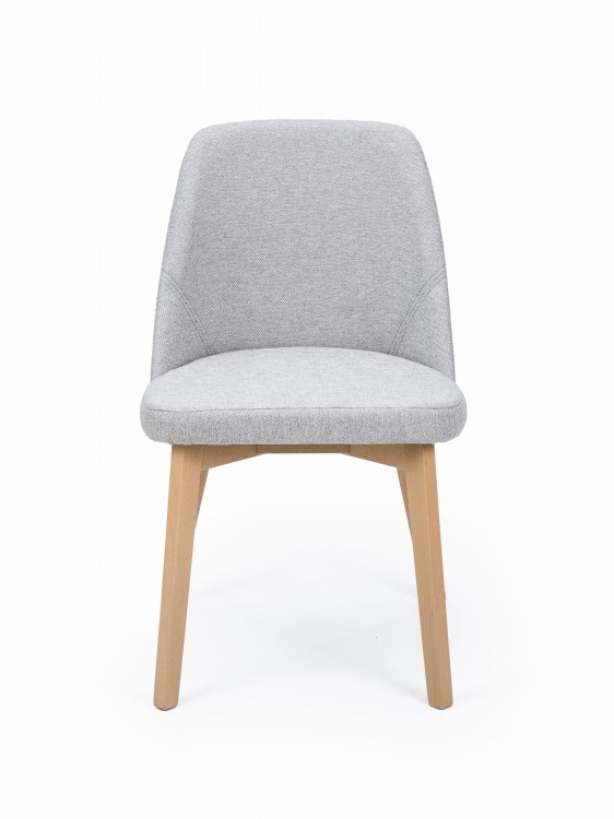 Flavio 1 krzesło tapicerowane szare nogi dąb sonoma
