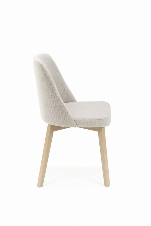 Flavio 1 krzesło tapicerowane szare nogi dąb sonoma