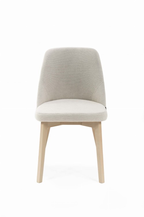 Flavio 1 krzesło tapicerowane szare nogi dąb sonoma