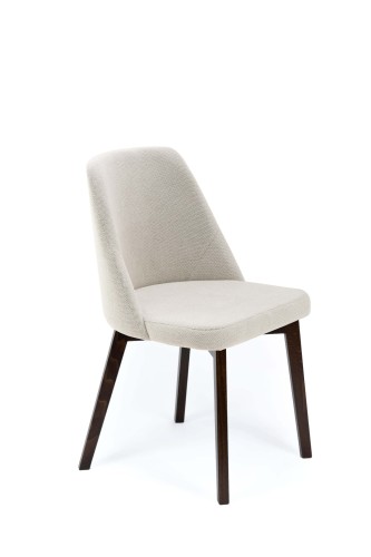 Flavio 1 krzesło tapicerowane szare nogi orzech