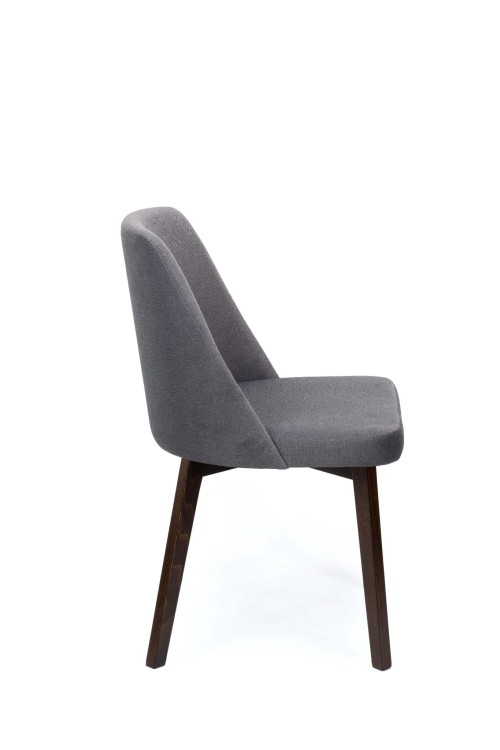 Flavio 1 krzesło tapicerowane grafitowe nogi orzech