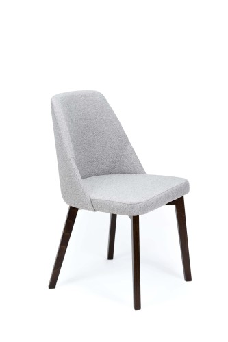 Flavio 1 krzesło tapicerowane jasny szary nogi orzech