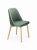 Flavio 1 krzesło tapicerowane zieleń nogi dąb sonoma