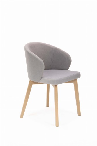 Flavio 5 krzesło tapicerowane beżowe nogi dąb artisan