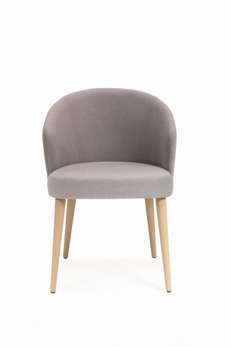 Mirek 5 krzesło tapicerowane szare nogi dąb artisan