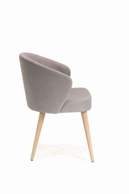 Mirek 5 krzesło tapicerowane szare nogi dąb artisan