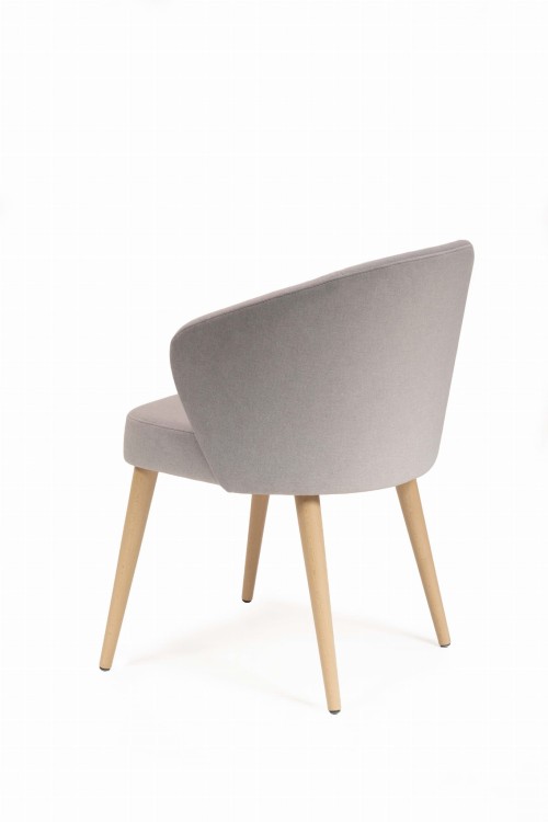 Mirek 5 krzesło tapicerowane szare nogi dąb artisan