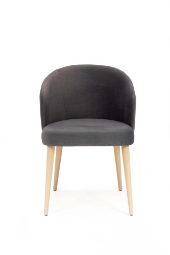 Mirek 5 krzesło tapicerowane szare nogi dąb artisan