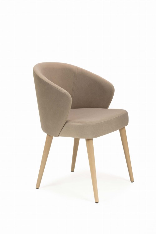 Mirek 5 krzesło tapicerowane beżowe nogi dąb artisan