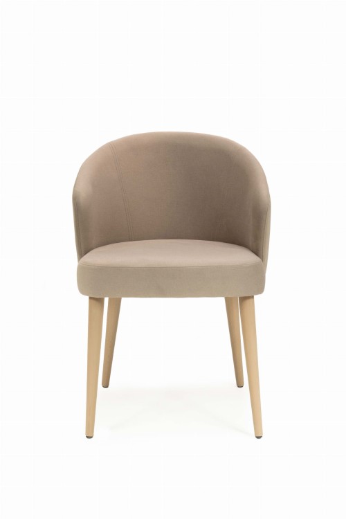 Mirek 5 krzesło tapicerowane beżowe nogi dąb artisan