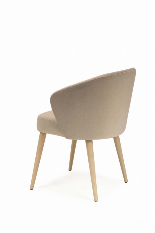 Mirek 5 krzesło tapicerowane beżowe nogi dąb artisan