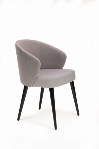 Mirek 5 krzesło tapicerowane szare nogi czarne