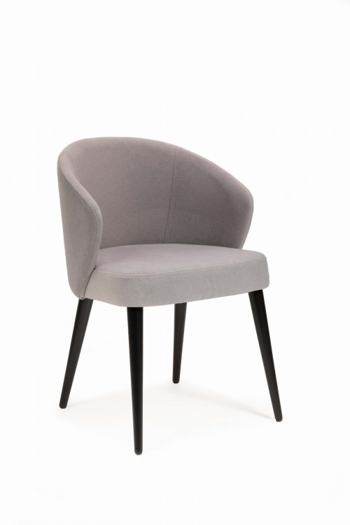 Mirek 5 krzesło tapicerowane szare nogi czarne